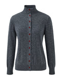 100% Cashmere Women's Turtleneck Button Front Knit Cardigan