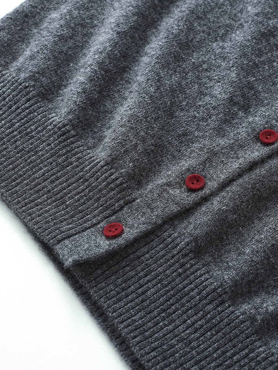 100% Cashmere Women's Turtleneck Button Front Knit Cardigan