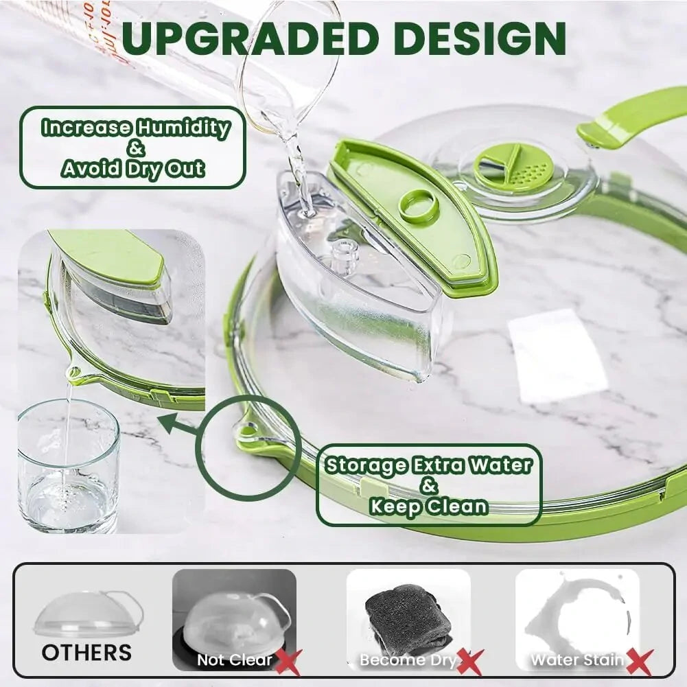 Microwave Splatter Cover with Steam Vent & Anti-Burn Handle