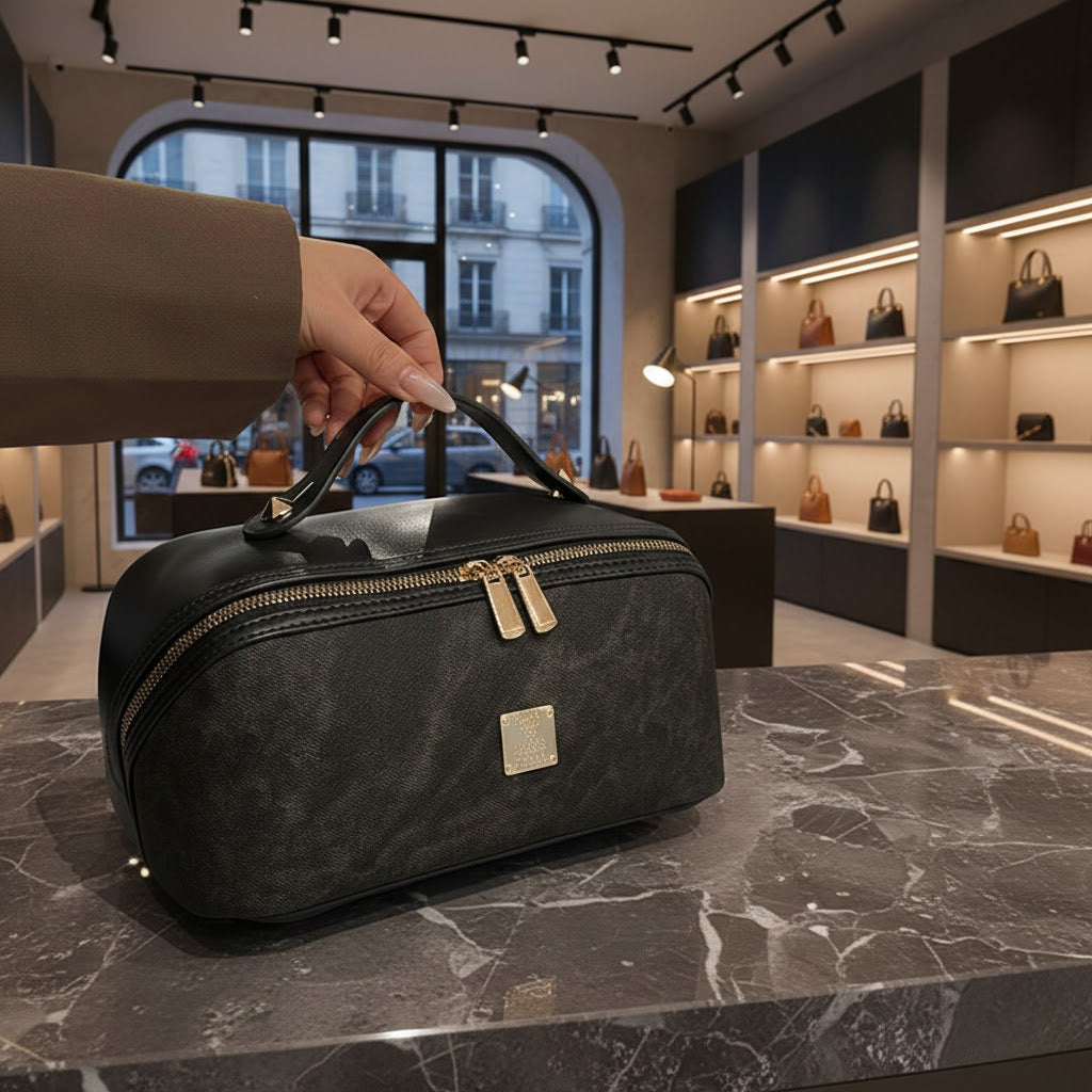 Elegant Travel Vanity Case – Spacious, Waterproof & Effortlessly Chic
