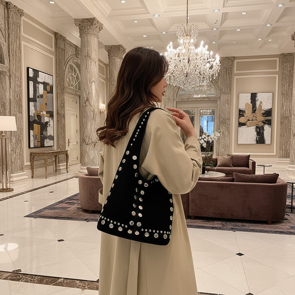 Modern Studded Tote Bag – Bold, Minimal & Effortlessly Versatile